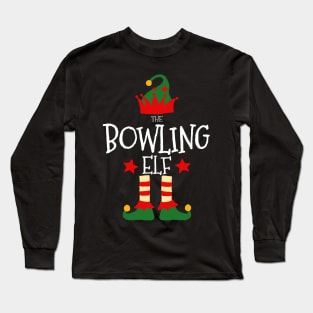 Bowling Elf Matching Family Group Christmas Party Pajamas Long Sleeve T-Shirt